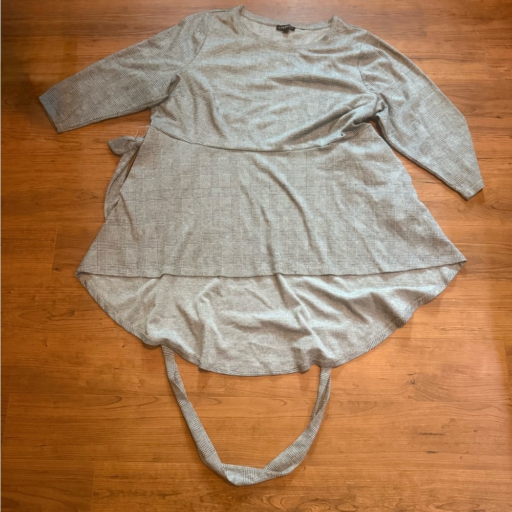 Gray Long Sleeve Tunic Dress